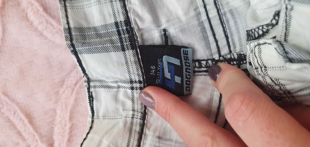 Spodenki w kratę rozmiar 146 cm, 10-11 lat