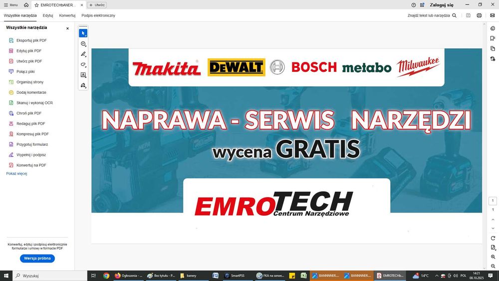 Serwis Naprawa sprzętu budowalnego, elektronarzędzi ,spalinowych