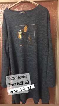 Tunika bluzka kwiaty zlote biust 140/150