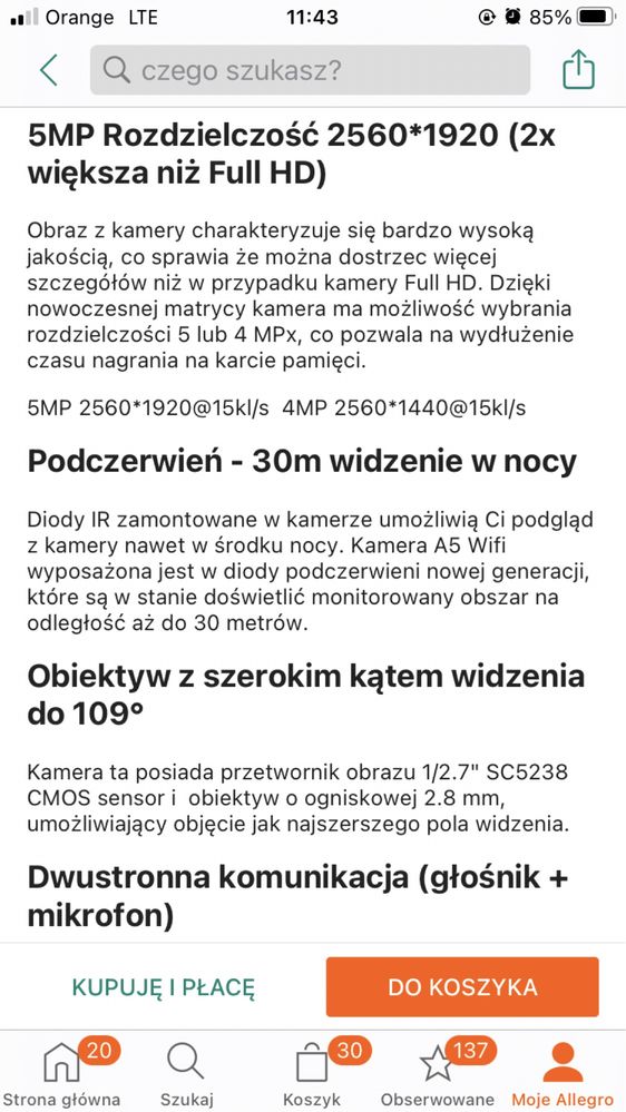 Kamera zewnętrzna 3G 4G IP GSM 5Mpx zintronic A5