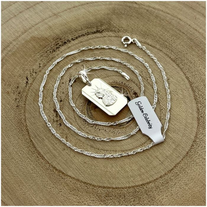 Srebrny Łańcuszek Z Medalikiem Pr. 925 Pamiątka I Komunii Świętej + Gr