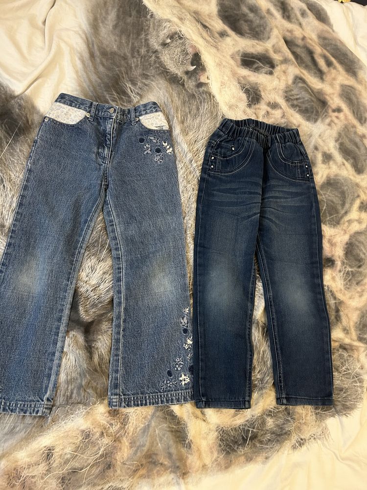 Spodnie jeans 2 pary 122-128 cm