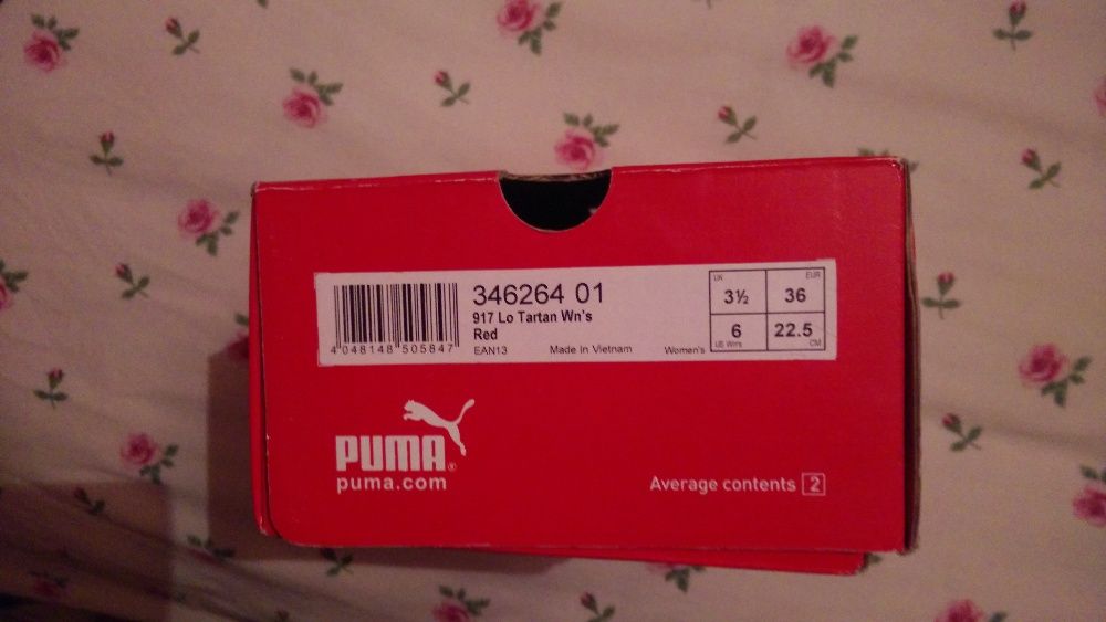 Sapatilhas PUMA 917 Lo Tartan vermelho tamanho 36 senhora mulher