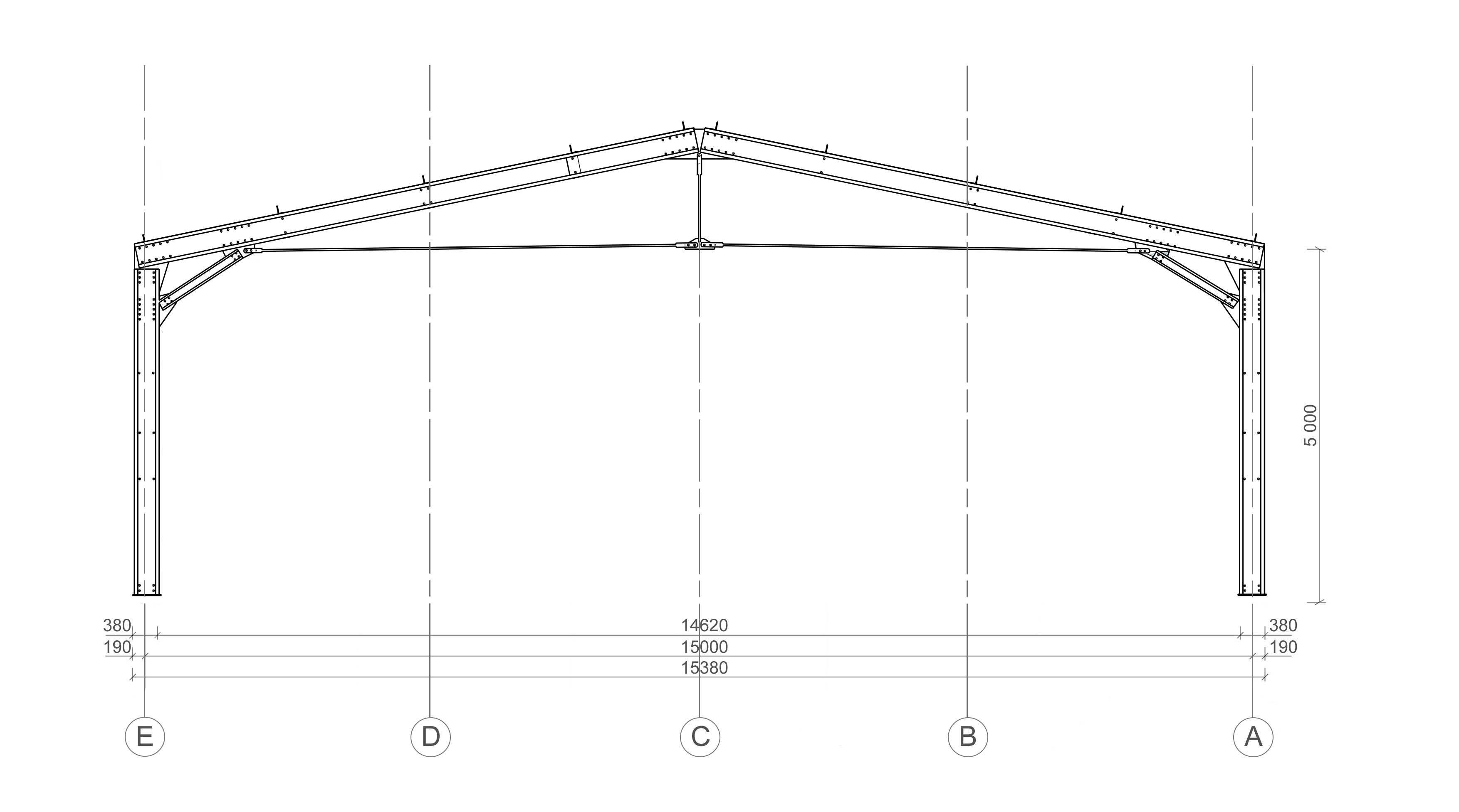 Konstrukcja stalowa hali 15m x 50m Ocynk Promocja