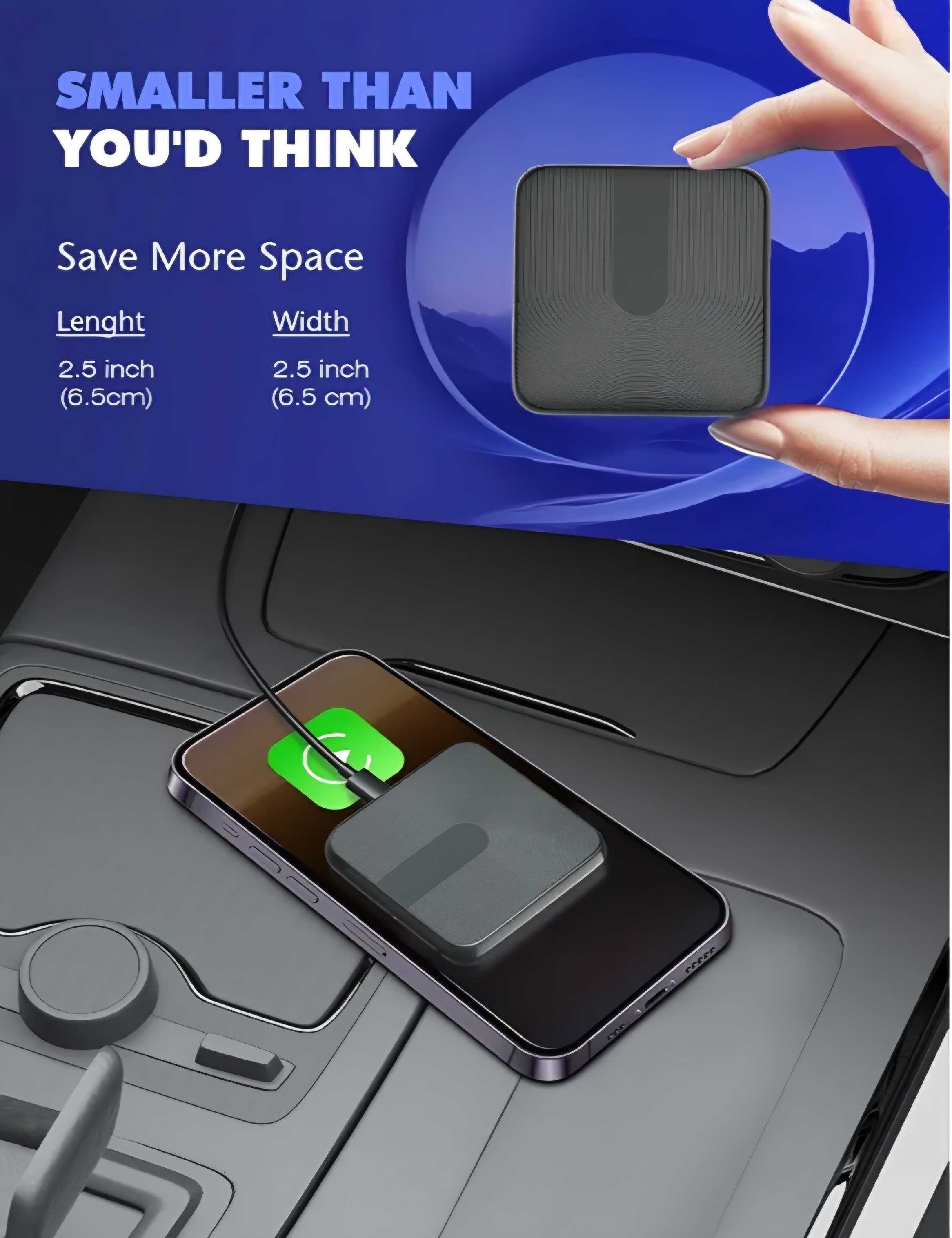 Bezprzewodowy adapter 2w1 Android Auto CarPlay USB-A USB-C WiFi BA510