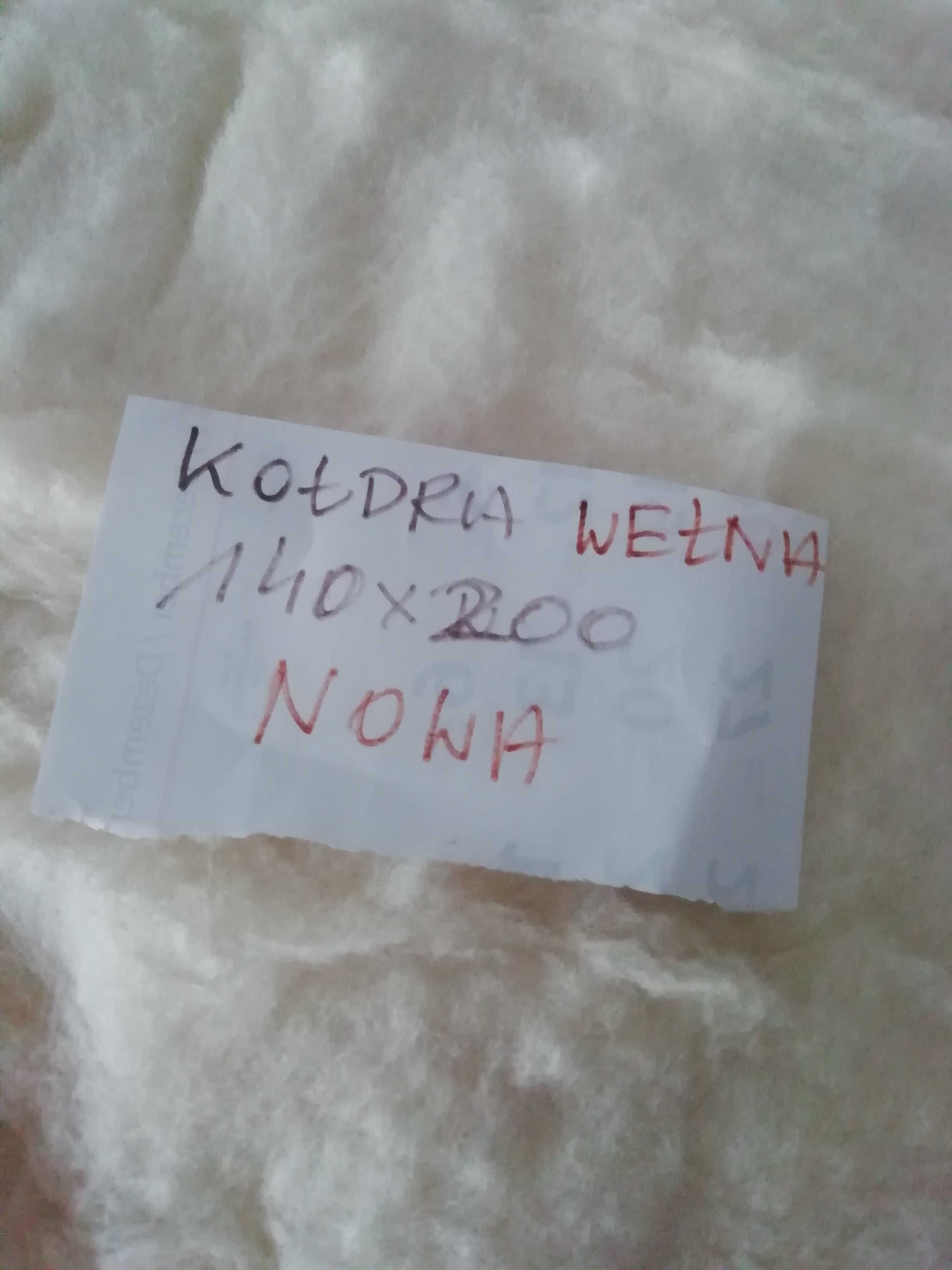 kołdra wełnianą, 2 stronna w białym kolorze nowa