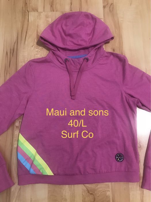 Maui and sons L/40 Surf Co różowa damska bluza z kapturem surfing/ des