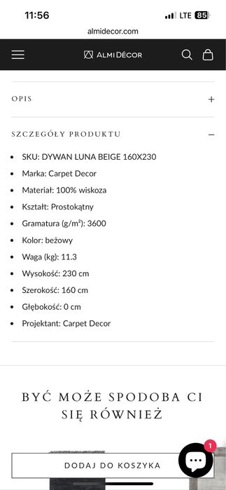 Dywan beżowy 100% wiskoza.