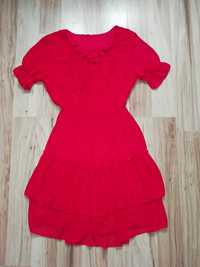 Czerwona sukienka mgiełka roz 36