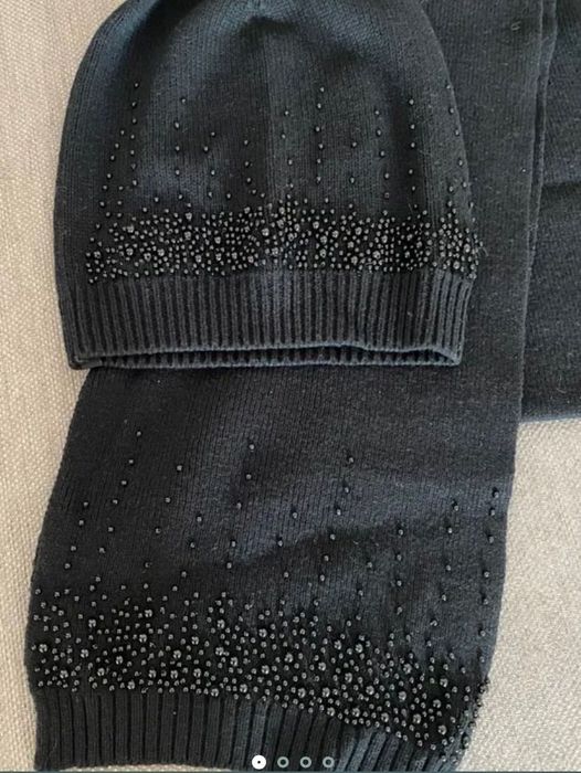 Красивий набір шапка+шарф, 50% вовна