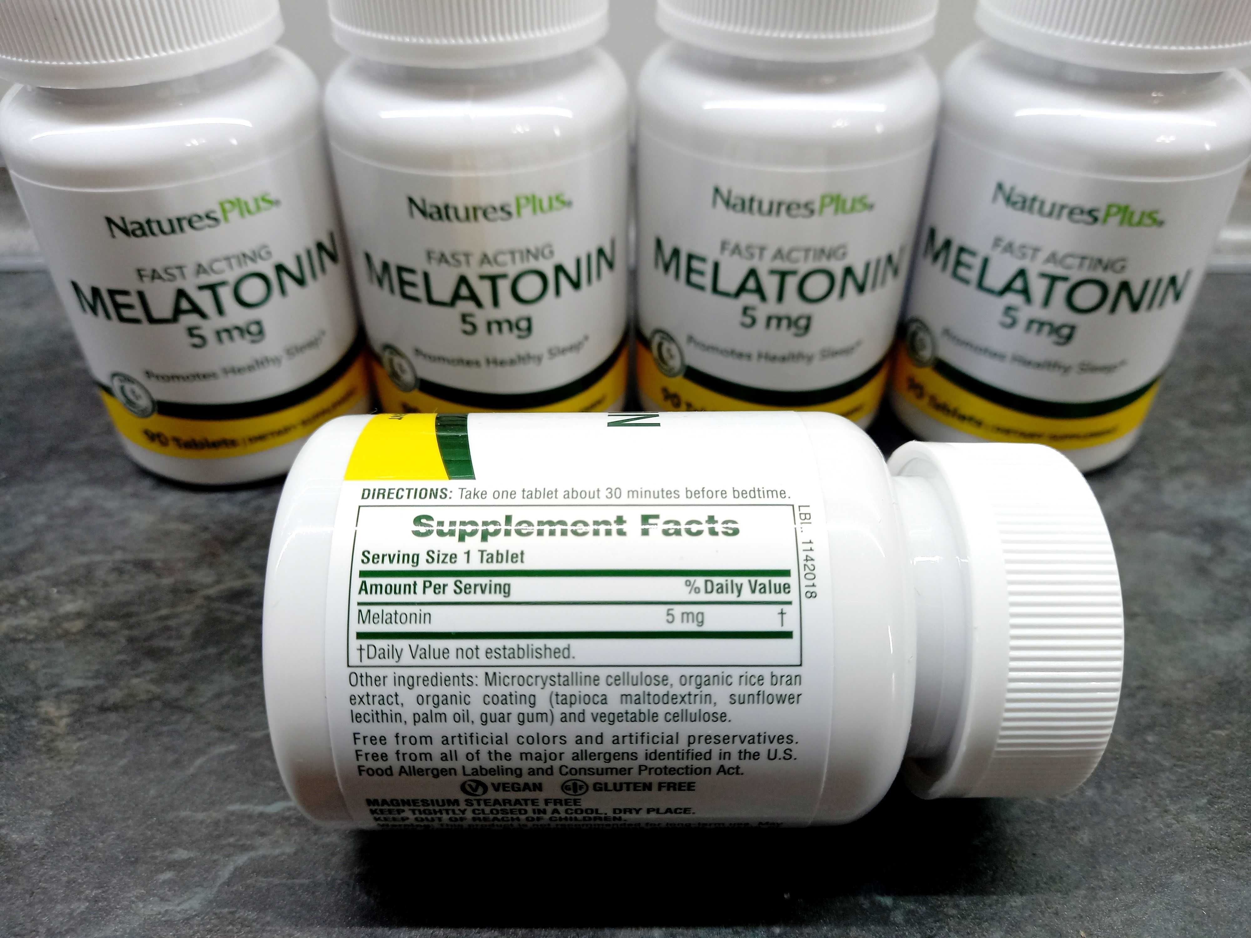 Natures Plus, Melatonin 5 мг (90 таб.), мелатонин, мелатонін