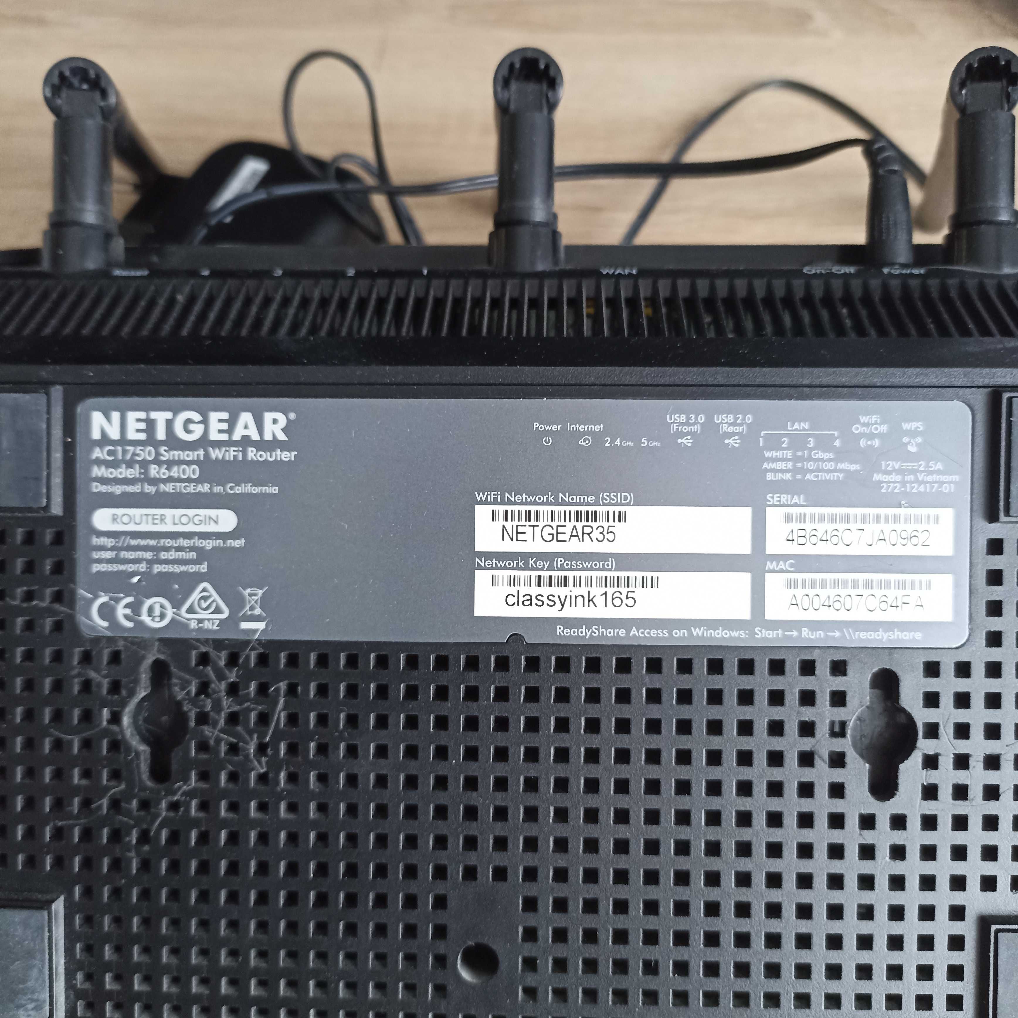Router Netgear AC 1750 R 6400