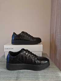 Sneakersy czarne skórzane GEOX 37