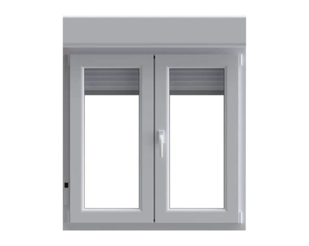 Janela de PVC com Persiana Branca - 117x100cm