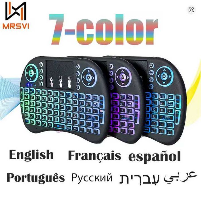 Mini Teclado Sem Fio i8 – Air Mouse com Touchpad e Luz LED