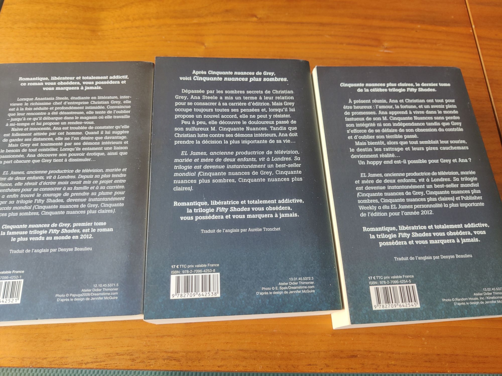 Trilogia em francês Cinquante Nuances de Grey, EL James