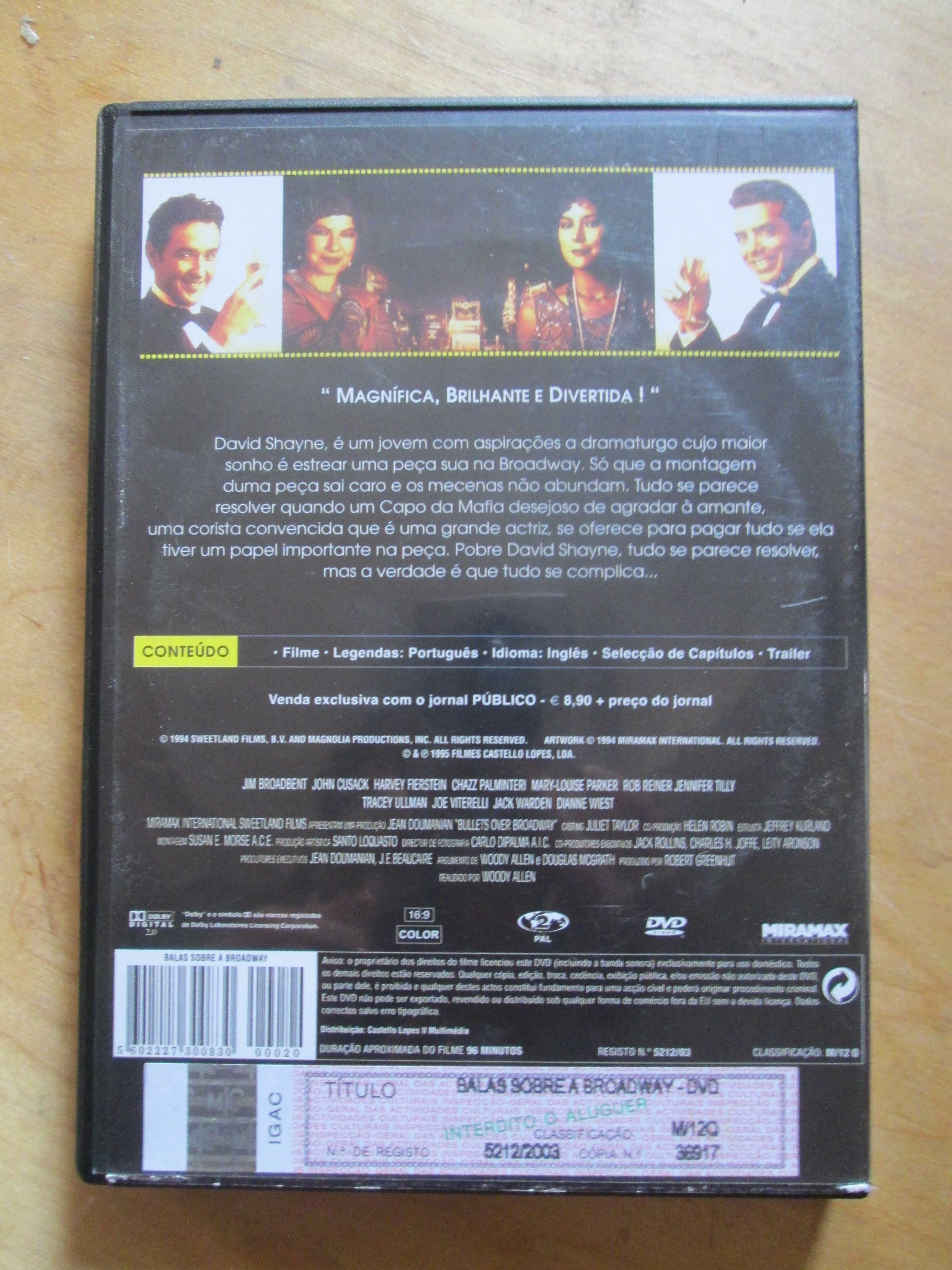 DVD Balas Sobre a Broadway, Woody Allen, Tony Sirico, John Cusack