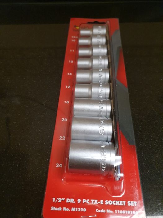 Tengtools Jogo 9 Chaves Caixa 1/2" TORX Exterior TX-E E10-E24