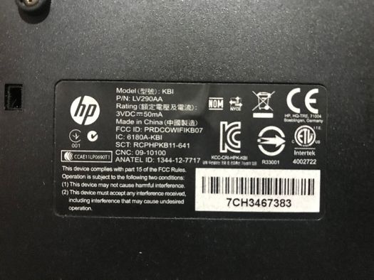 Teclado HP wireless/sem fios (não tem recetor)