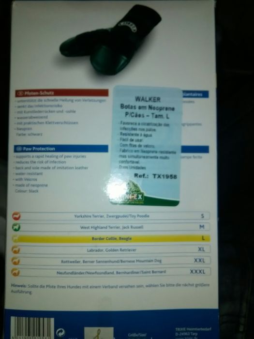 Conjunto de 4 Botas novas na caixa tam L proteção para animal