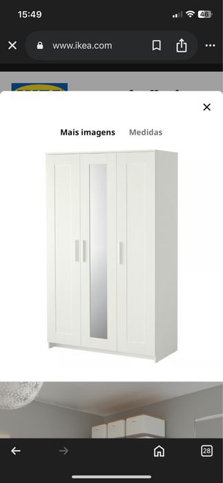 Roupeiro ikeia 3 portas com espelho