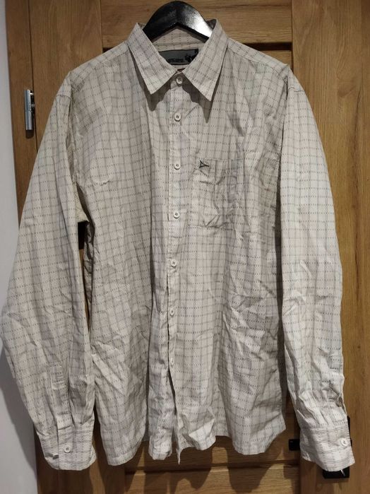 Koszula męska Diverse XXL (128 cm w klatce) biała w delikatną kratkę