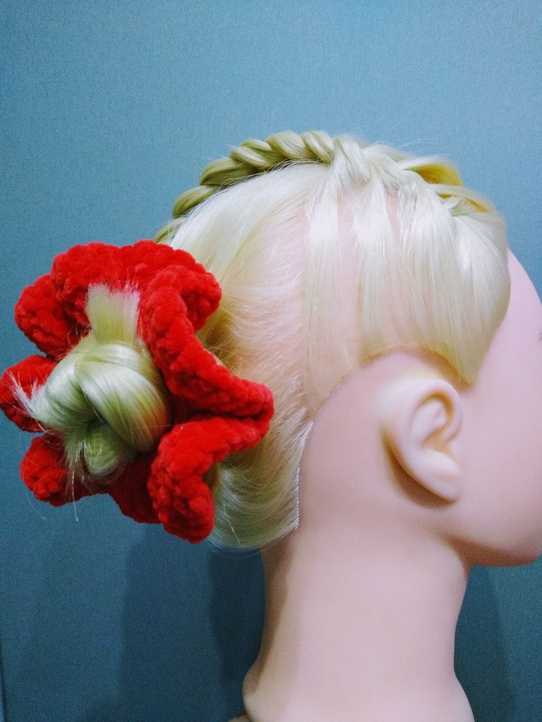 Scrunchie Frotka Gumka Skranczi do włosów na szydelku