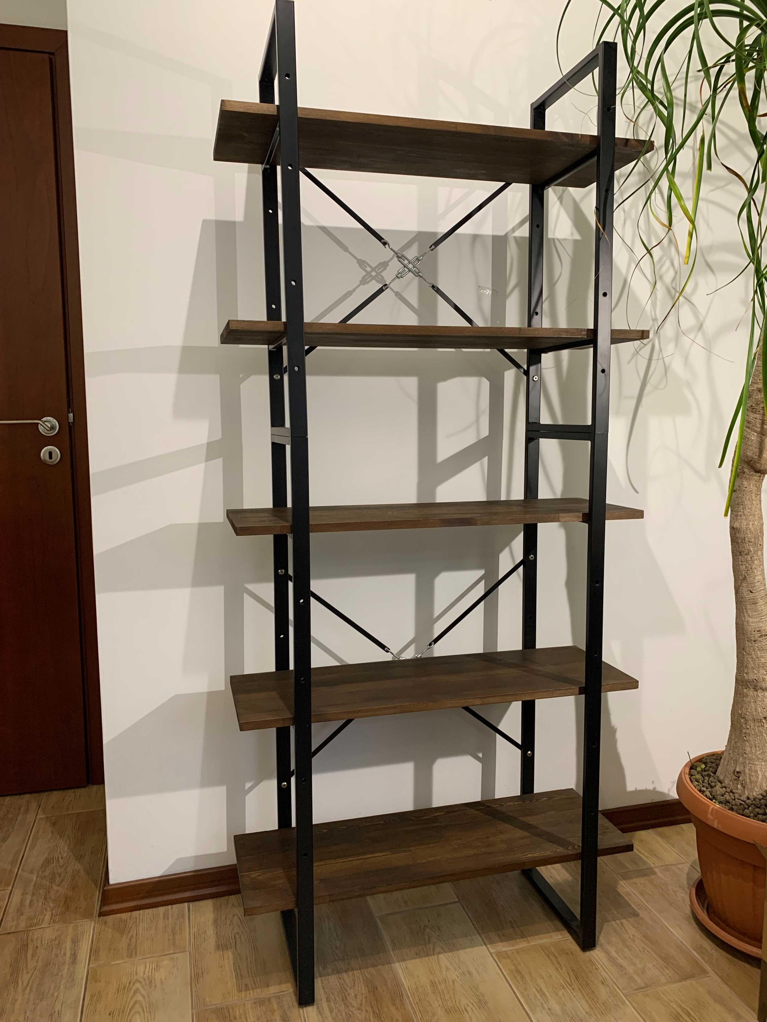 Regał industrialny metal drewno vidaXL