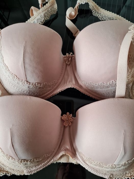 Tkmaxx Simply Bare by Janet Reger beż 34C 75C 2 szt. stanik NOWY kompl