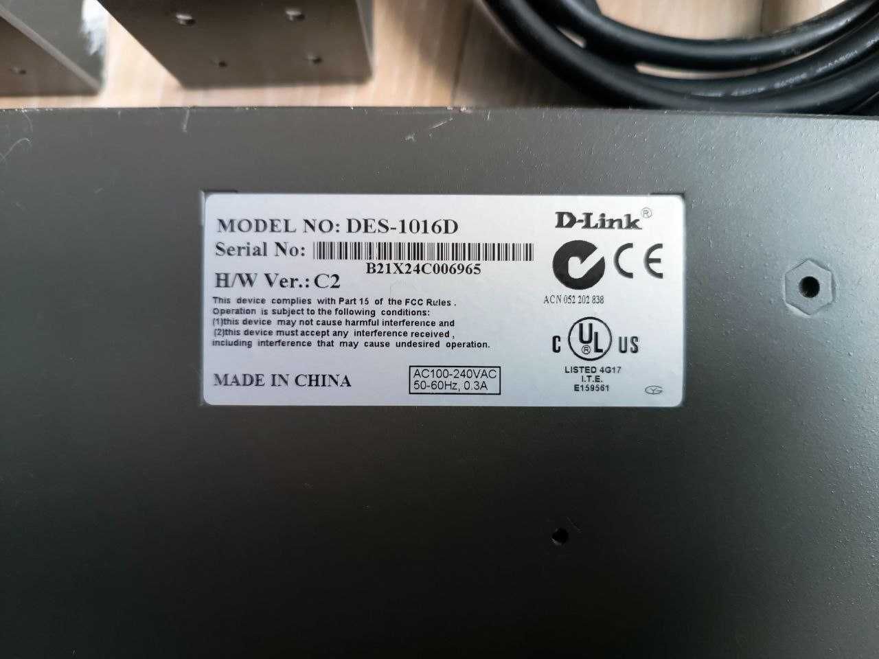 Комутатор мережевий D-Link DES-1016D