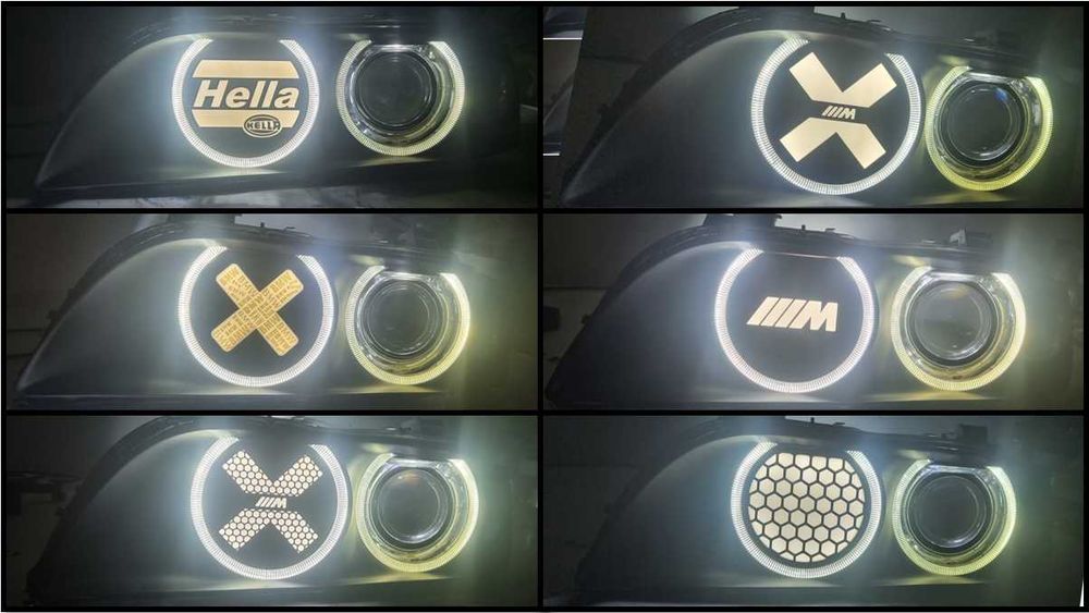 BMW E39 Ozdobne Osłony Reflektorów (X, Hella, M-Power, Plaster Miodu)