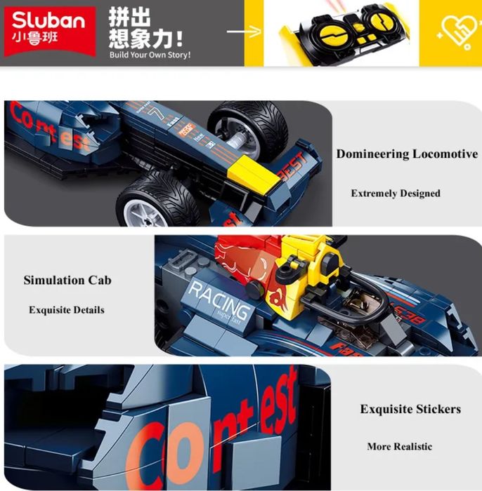 Конструктор на РУ SLUBAN M38-B1023 "Гоночная машина Formula 1", 423дет
