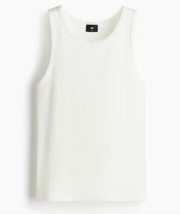 H&M koszulka na ramiączka bez rękawów prążkowana L