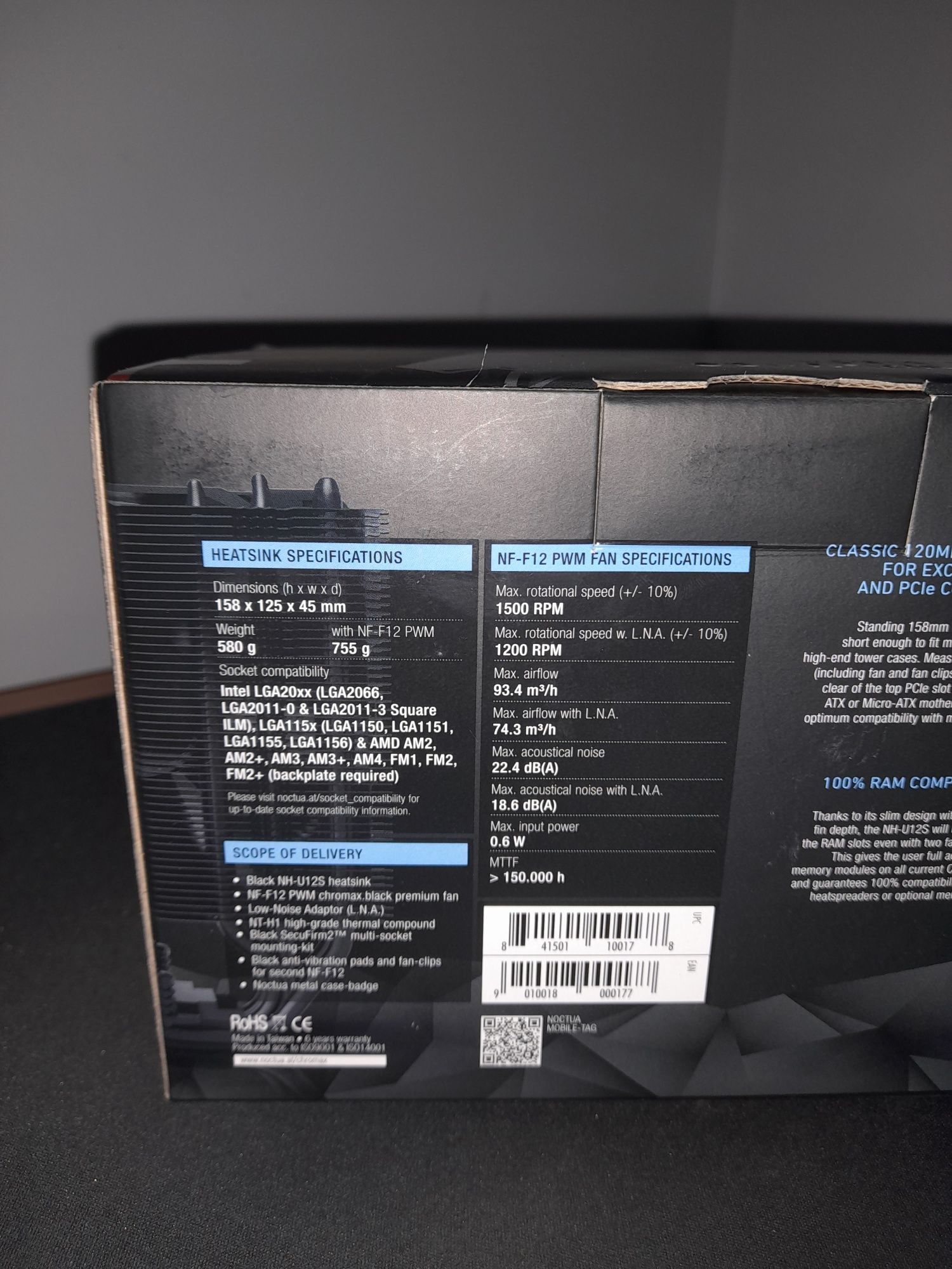 Cooler CPU Noctua NH-U12S Chromax Black