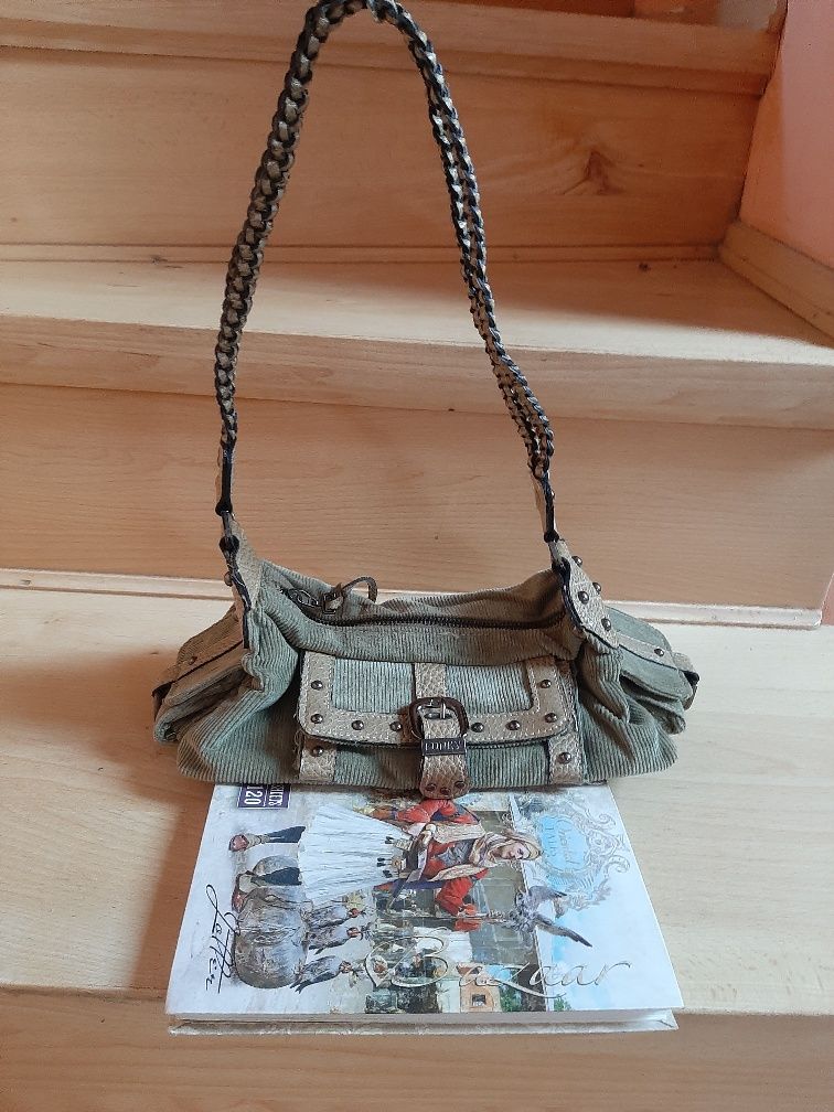 Torebka- bagietka,Y2K, real vintage,nowa, metka,Reporter, klamry,paski