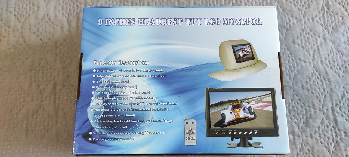 9-calowy monitor LCD TFT NVOX przeznaczony do montażu w zagłówku