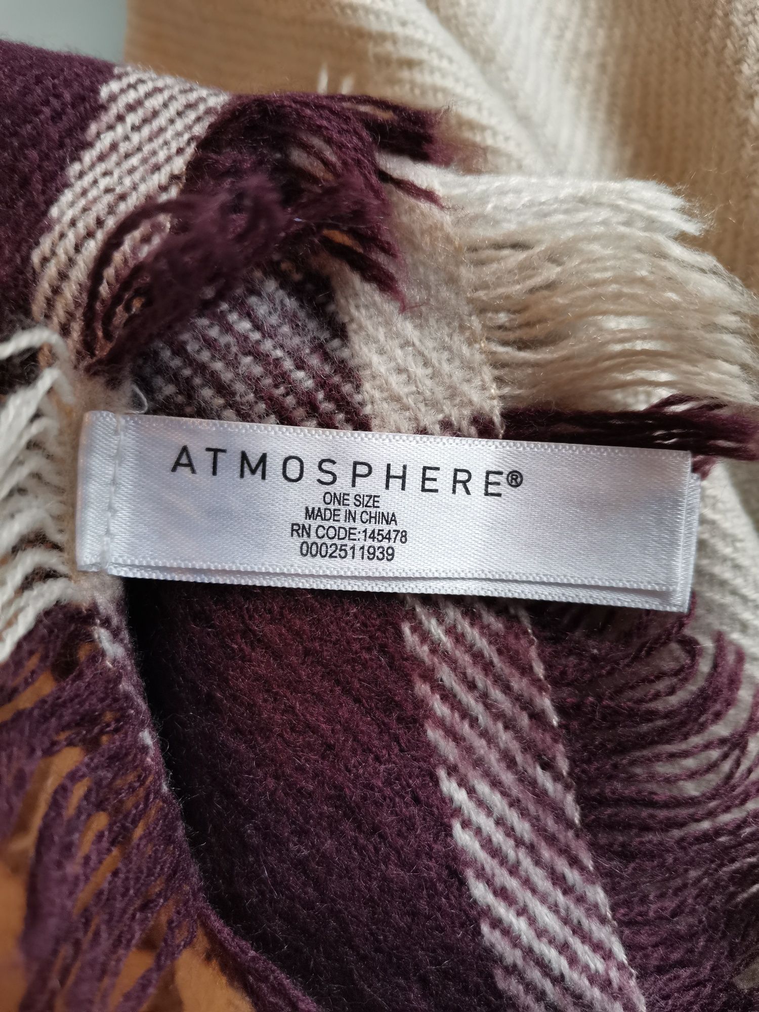 Atmosphere piękna chusta, szal, szalik XXL, owersiz, odcienie beżu