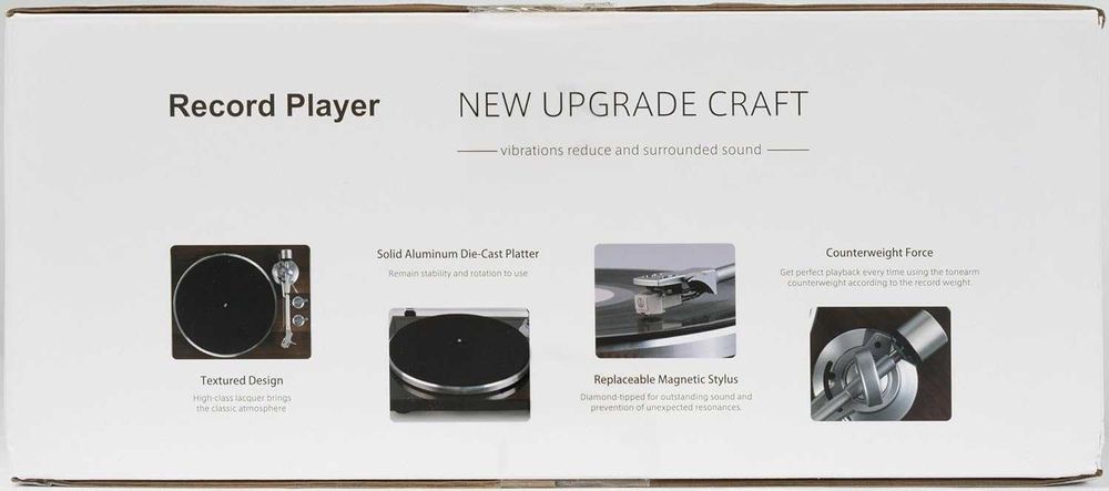 Gramofon Bluetooth Vintage Brązowy Napęd Pasowy 2-biegowy Retrolife