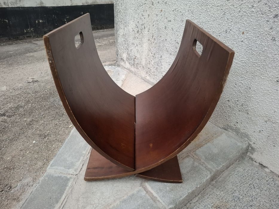 Porta Revista Discos Vinil Lenha Etc Madeira Cerejeira