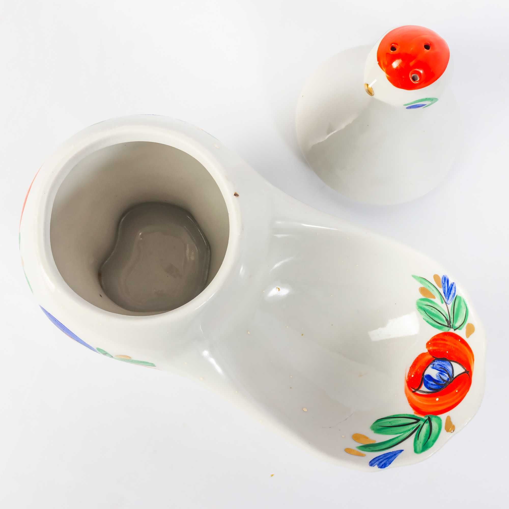 Статуэтка-солонка, соусница, СССР Курочка. Полонский фарфоровый завод.