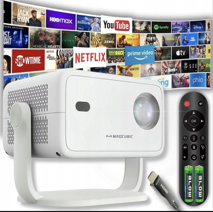 Projektor 4K Full HD z Androidem i Netflixem – kino domowe 2025