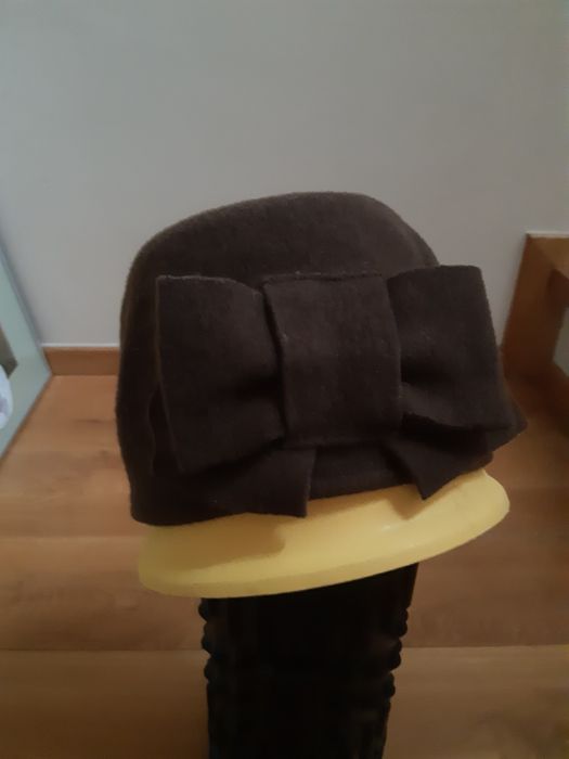Seeberger Woolmark czapka/kapelusz styl elegant brąz 100% wełna r 54