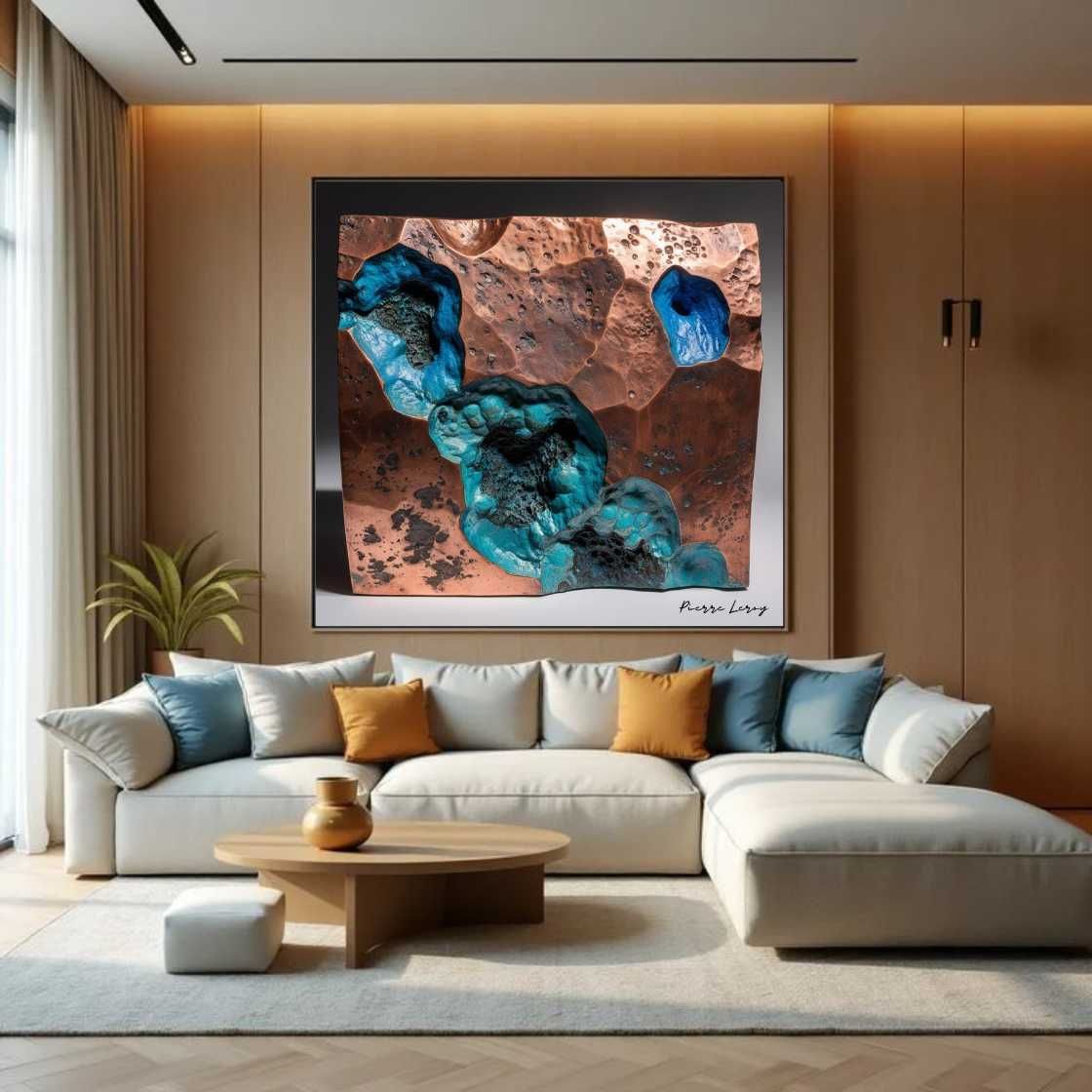 "Miedziana Fantazja" z kolekcji Pierre Leroy - 100cm x 100cm