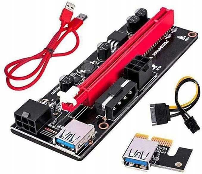 Adapter Riser karta SATA 15pin VER009 USB 3.0 PCI-E Express 1X do 16X