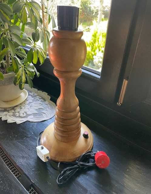 podstawa do lampy stołowej drewniana nowa