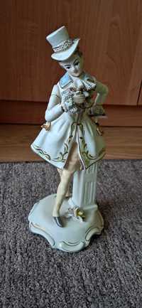 Figurka Rzeźba Porcelana Dama w cylindrze 23 cm