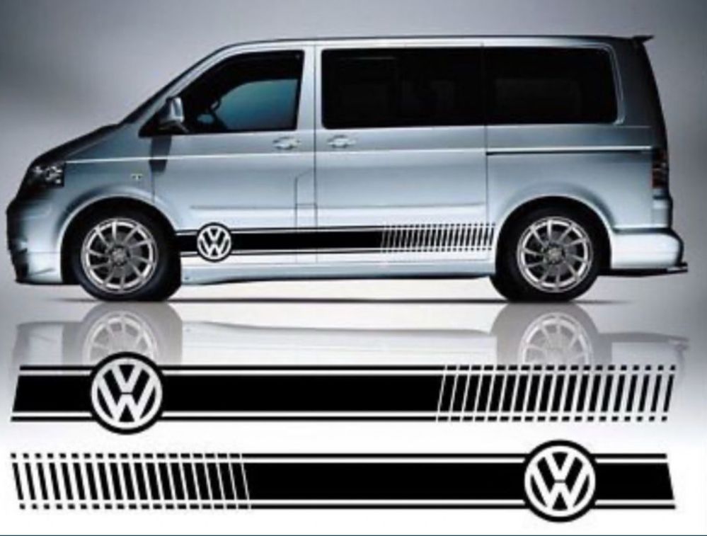 Zestaw naklejek na boki do VW transporter caravelle multivan