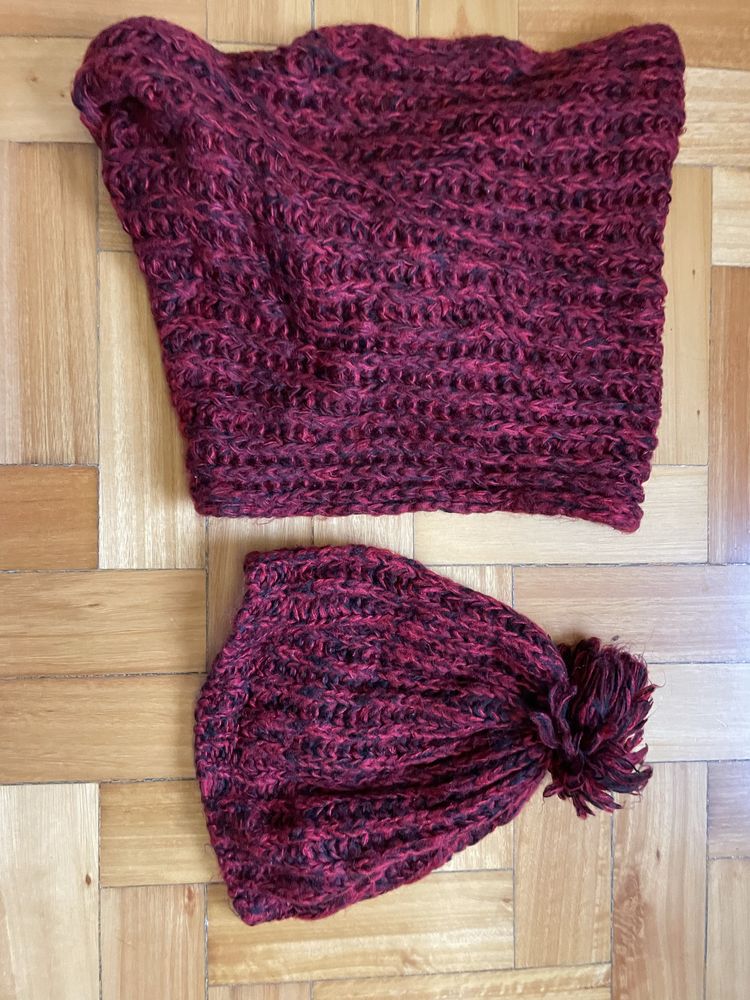 Conjunto gorro e gola