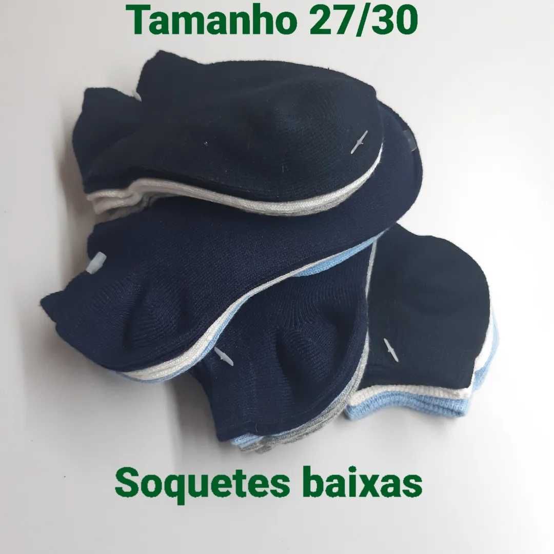 12 pares de soquetes tamanho 27/30 em algodão do bom