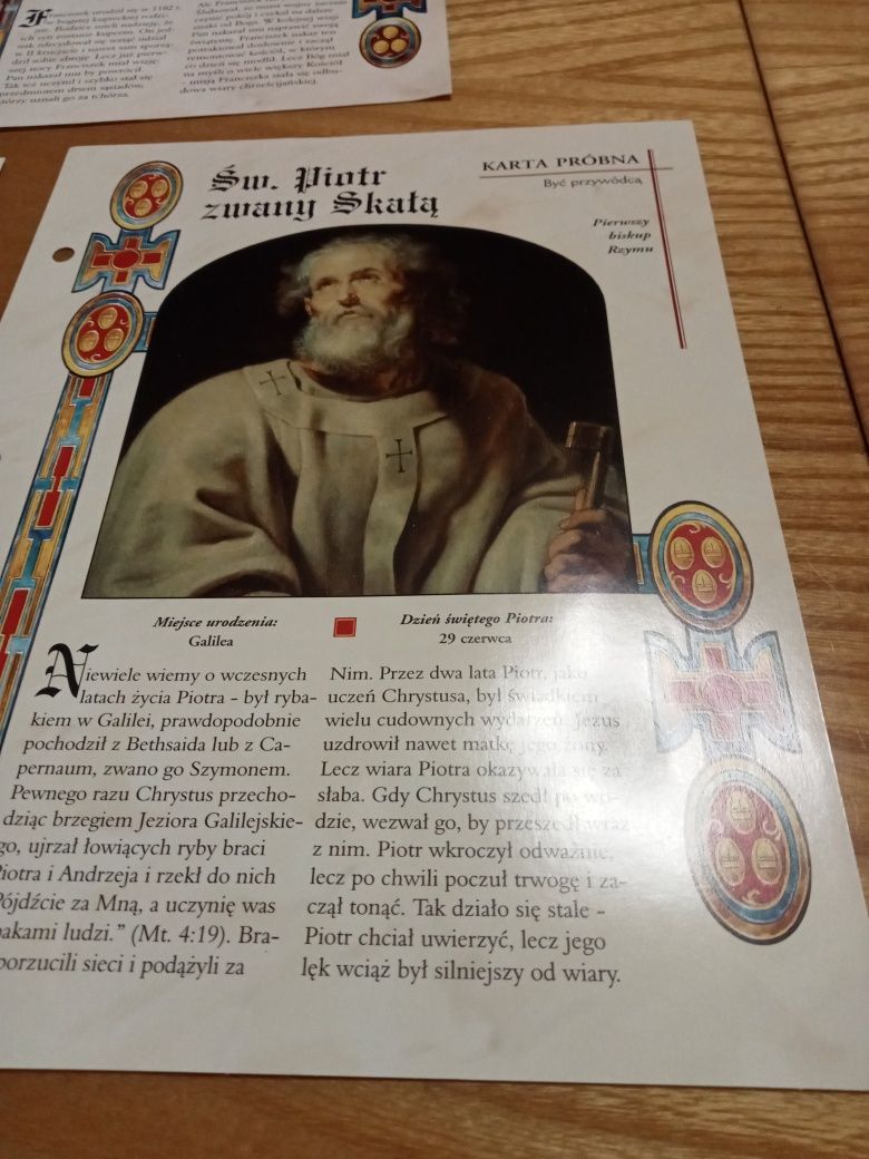 Kartki do klasera święci, dewocjonalia
